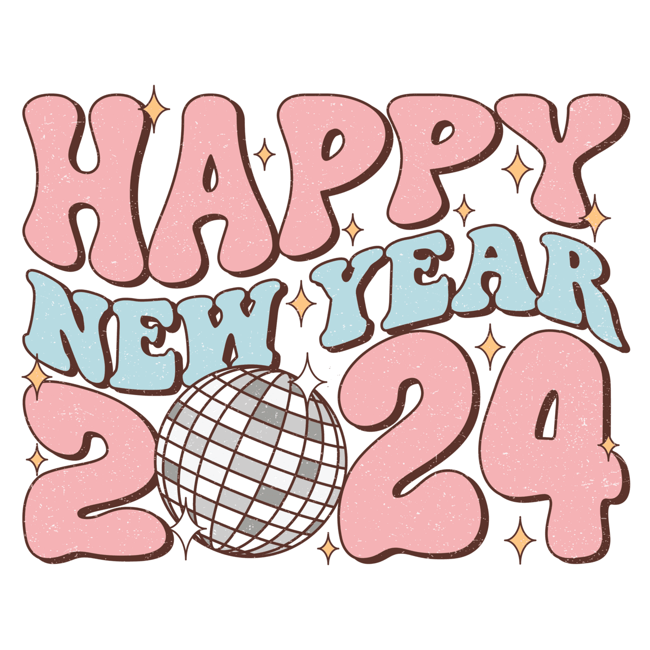 Happy new year pin page clipart image