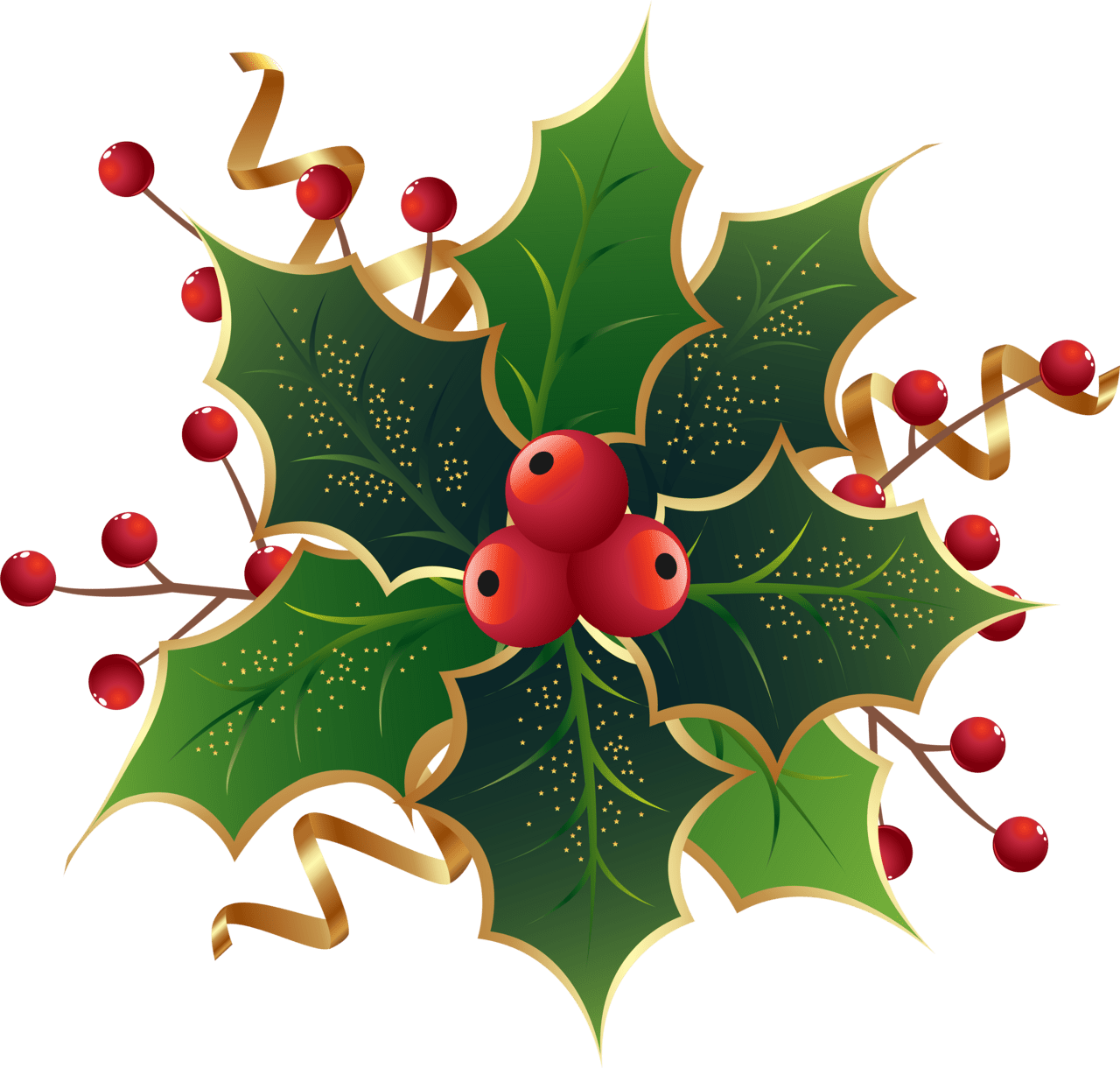 Christmas holly mistletoe clipart image