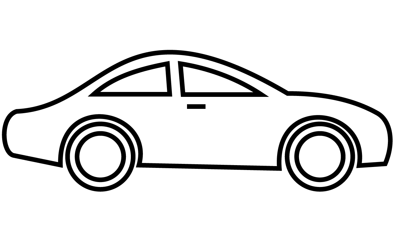 Black and white clipart of car panda images