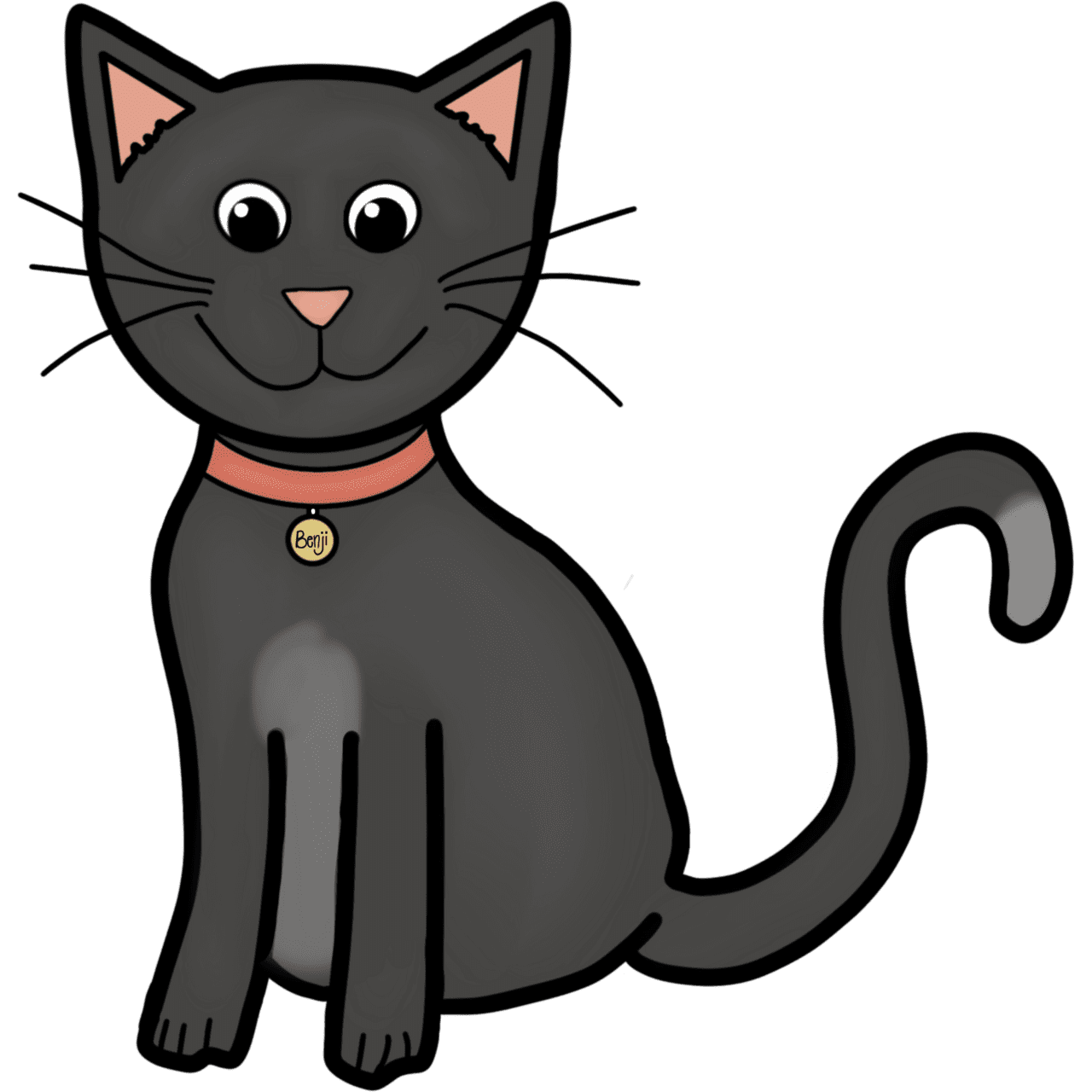 Black cat pin page clipart transparent 2