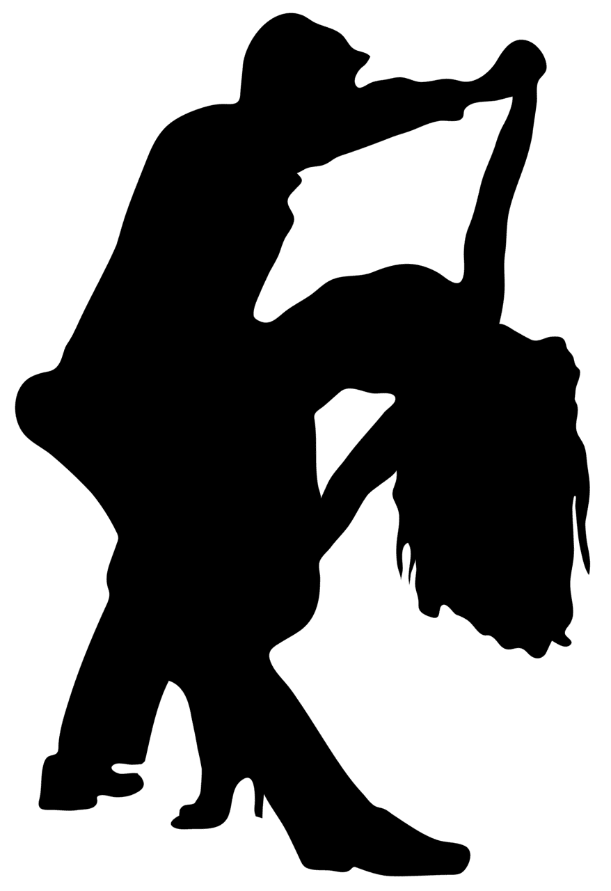 Romantic dancer silhouette clipart image