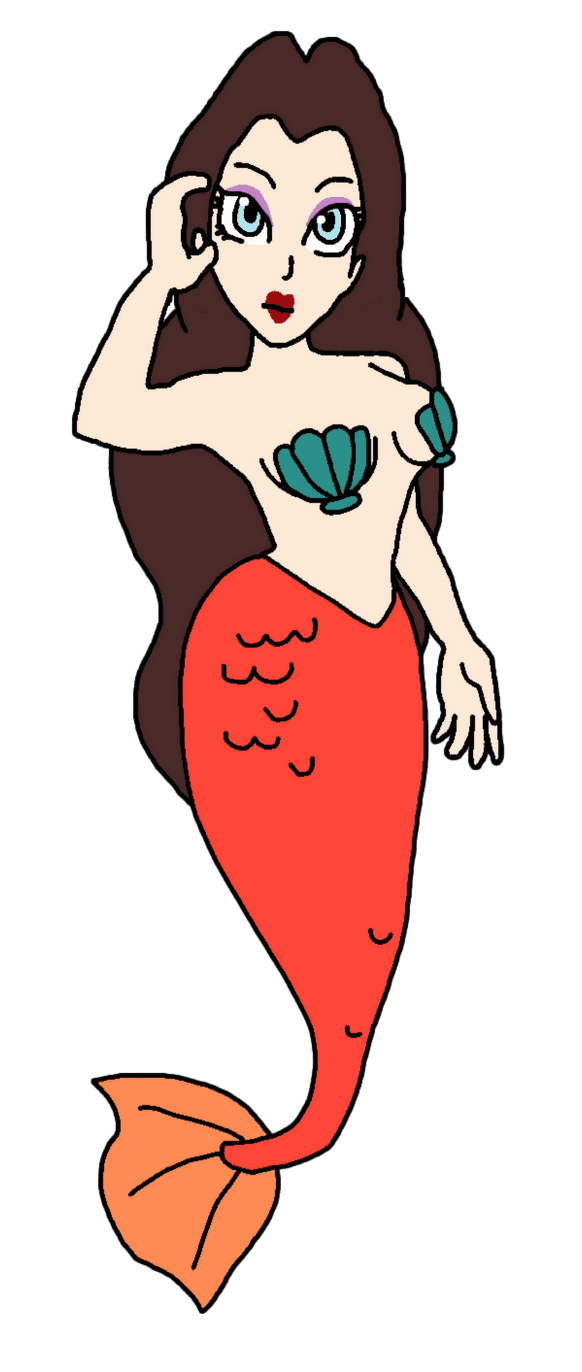 Pauline brunette red mermaid princess by katlime deviantart clipart picture