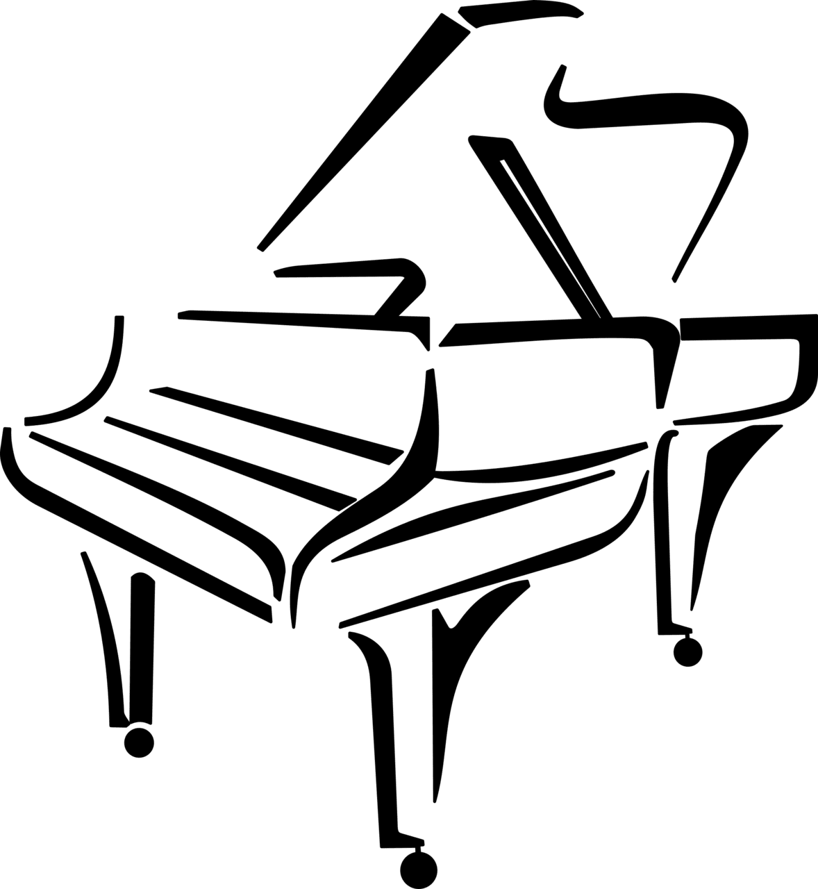 Stylised piano clipart vector