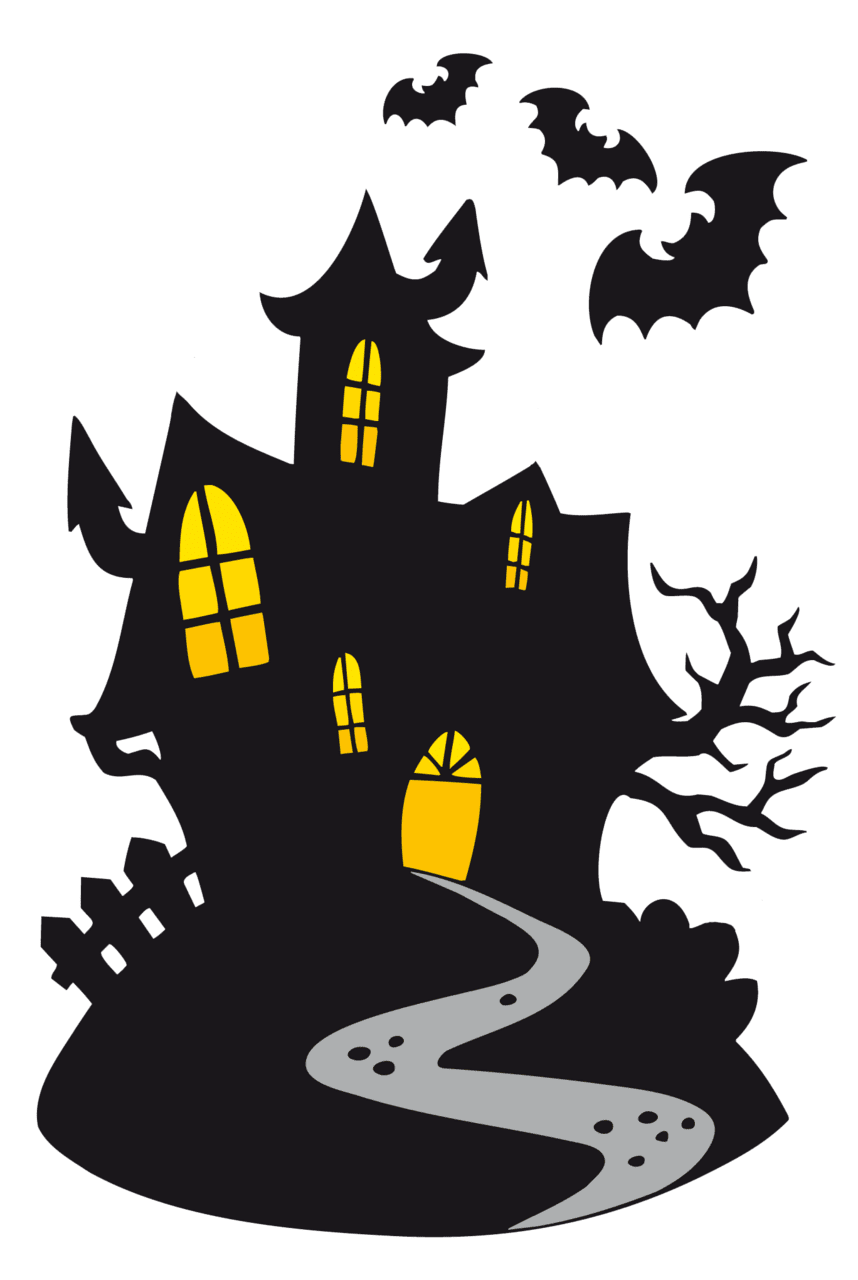 Haunted castle clipart logo