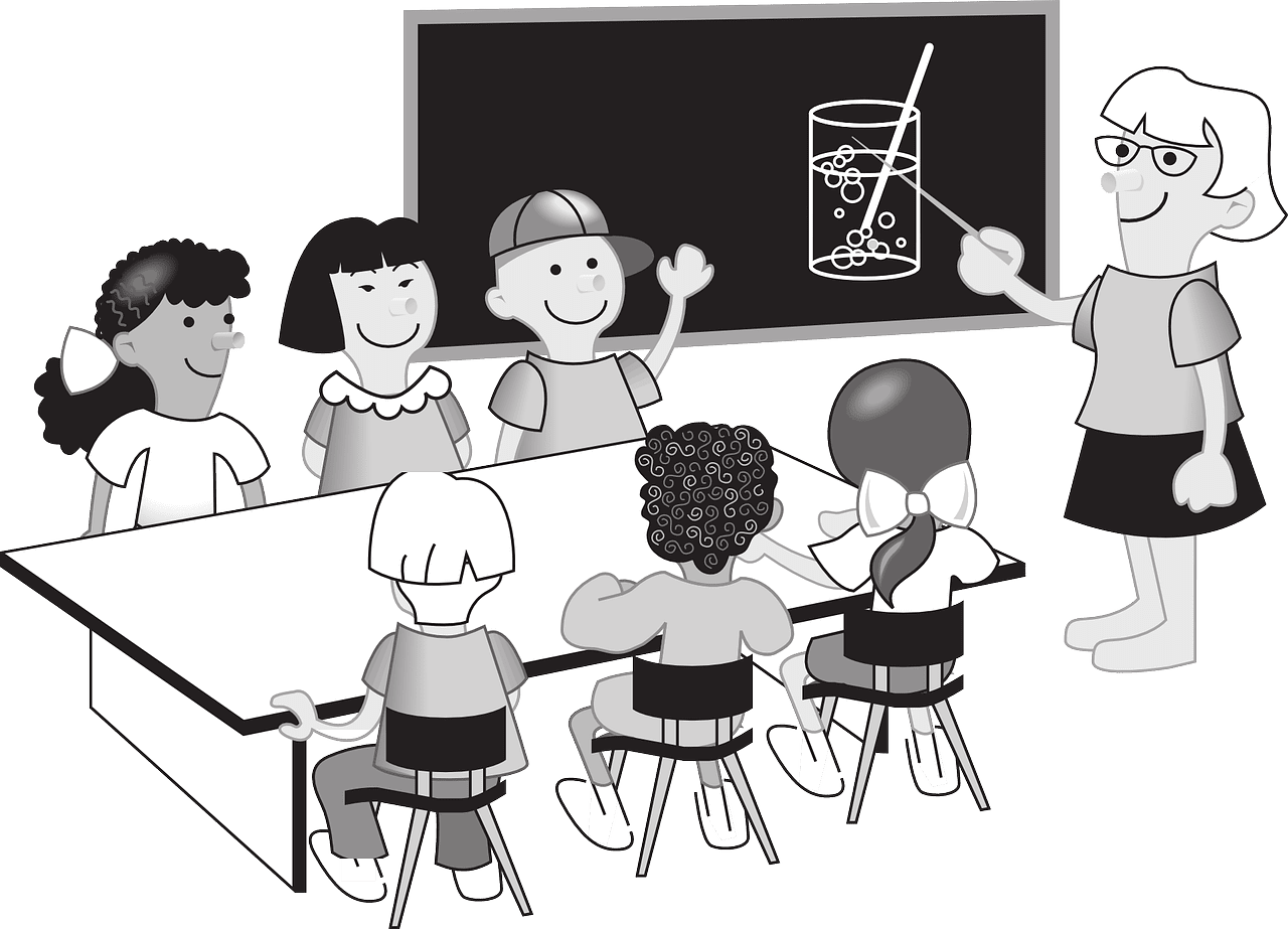 Classroom school teacher vector graphic clipart