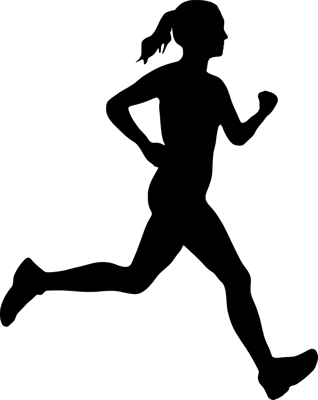 Exercise woman running silhouette vector graphic clipart