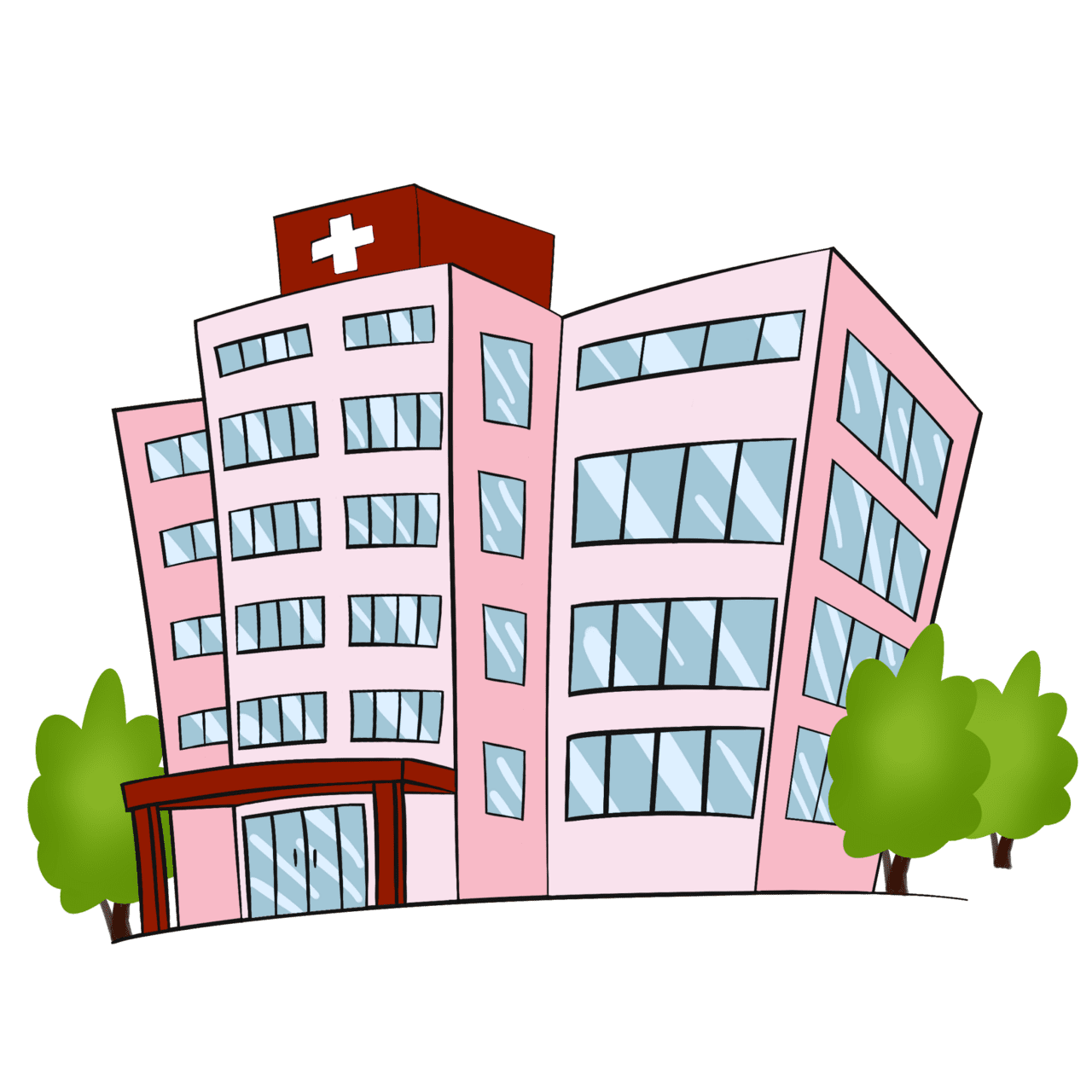 Hospital building sneak peek material background and clipart image for 2