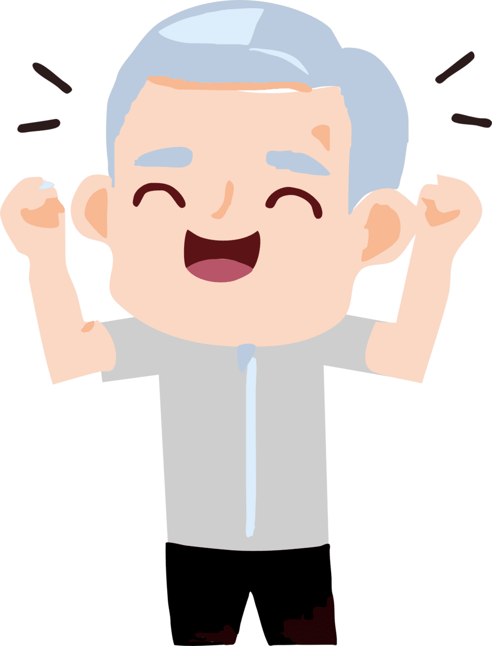 Old person feeling happy graphic clipart design picture