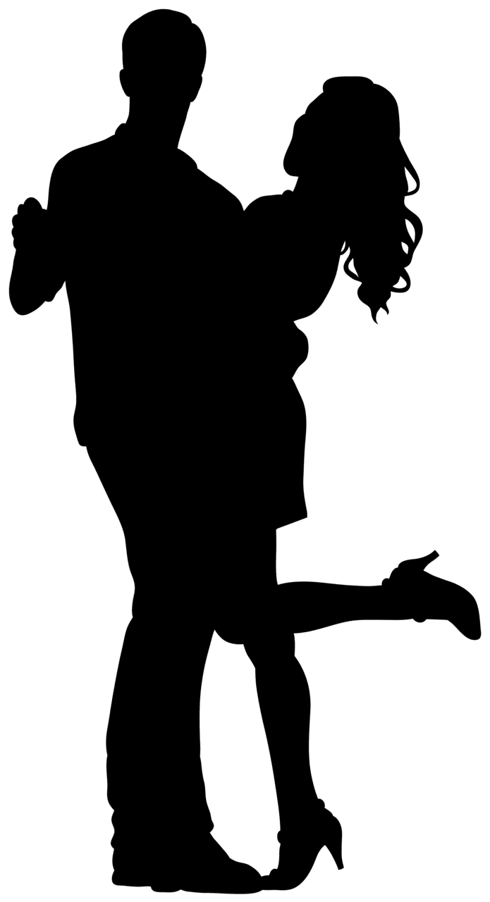 Couple dancer silhouette clipart image