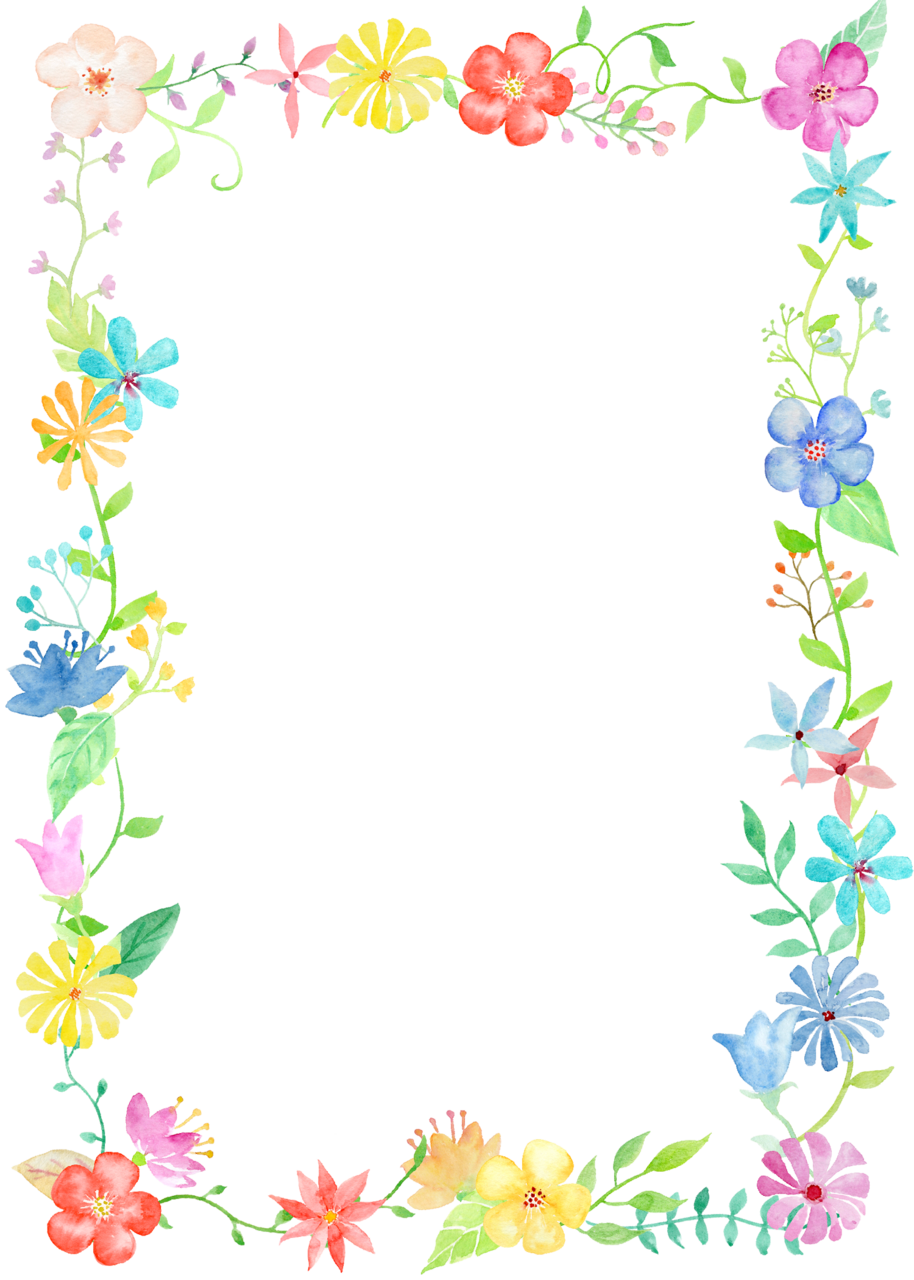 Flower border floral design scrapbook frames cards clipart transparent