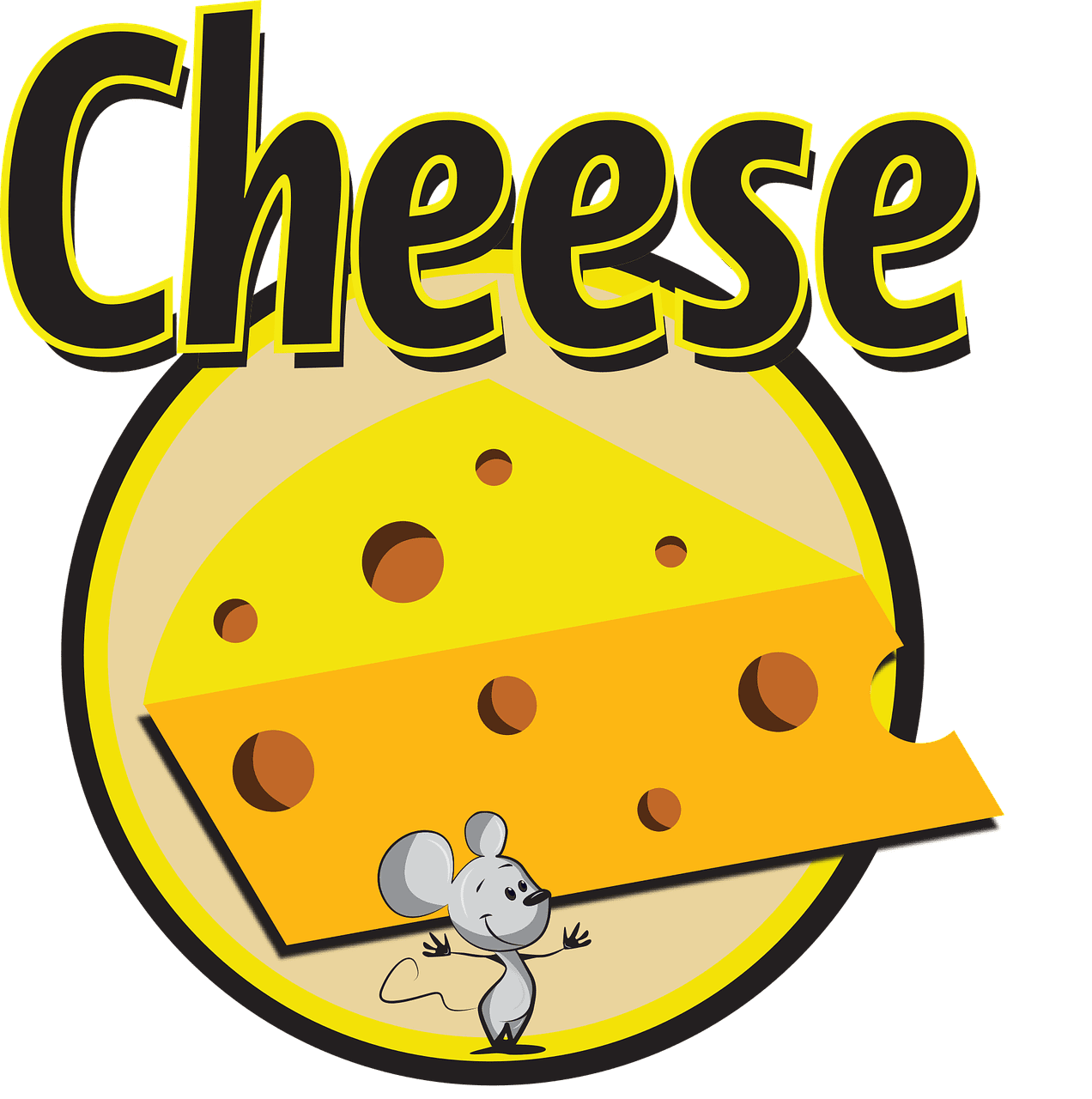 Cheese mouse text vector graphic clipart