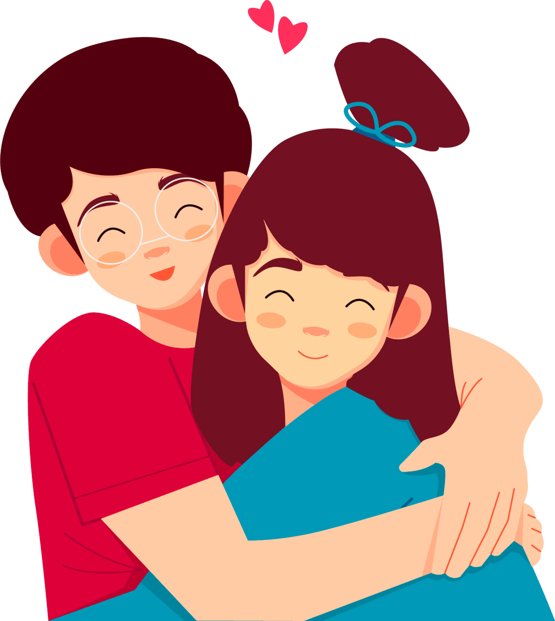 Friendship happy hug day couple hugg cartoon clipart logo