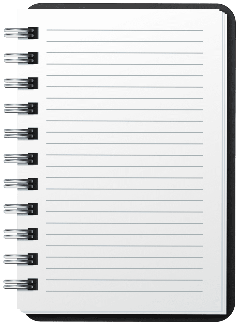 Paper spiral notebook clipart image