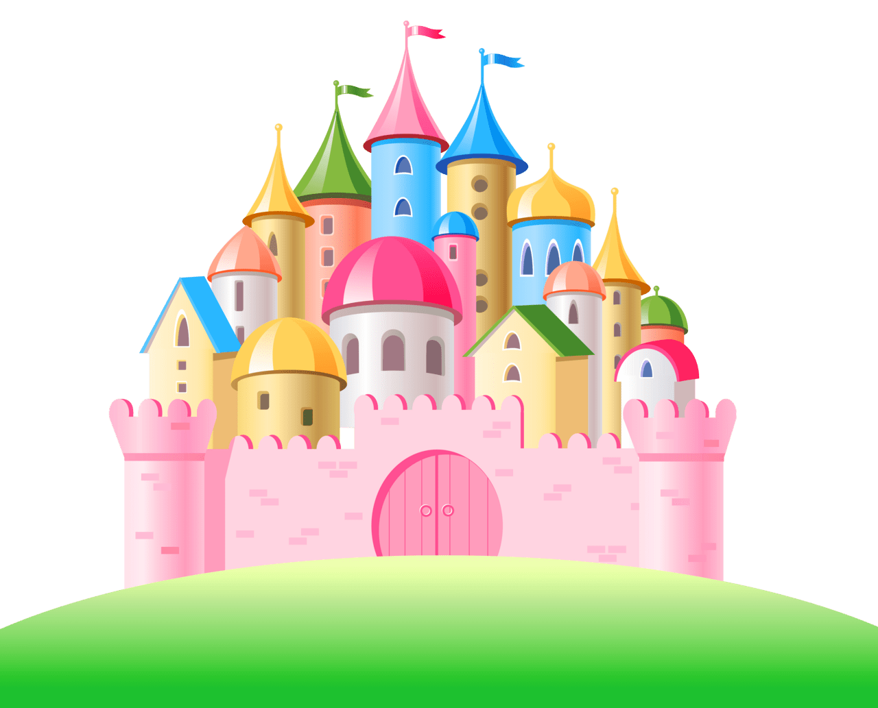 Pink castle clipart vector