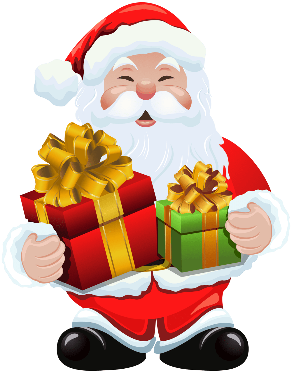 Present santa claus with ts clipart image