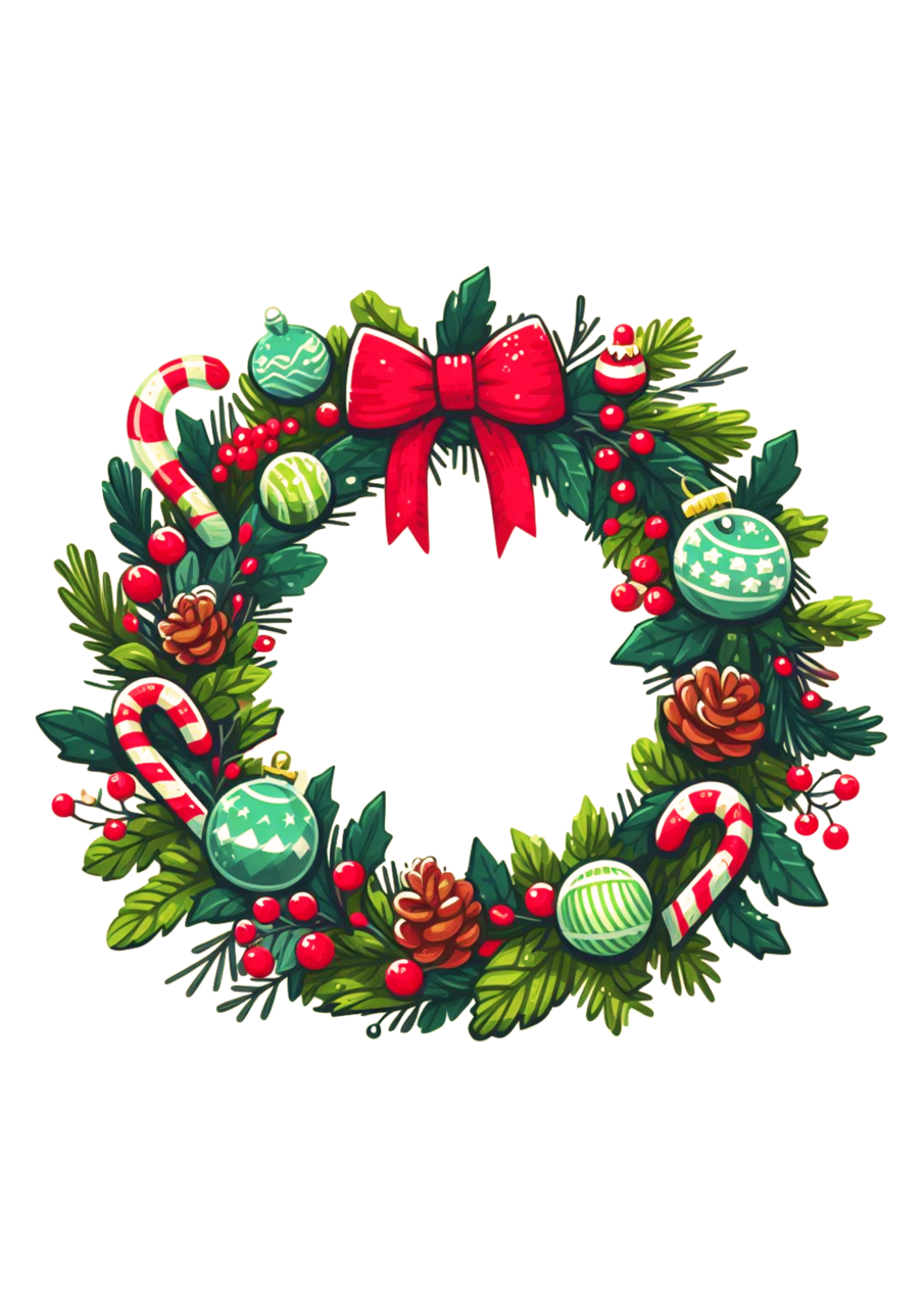 Christmas wreath imagens decora de natal guirlanda brilhantes lacinho clipart