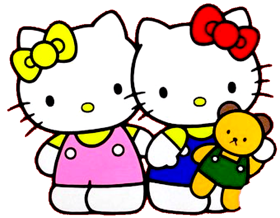 Hello kitty pin page clipart vector 4