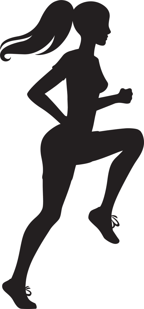 Running woman silhouette image hletics sports clip art with no background clipart