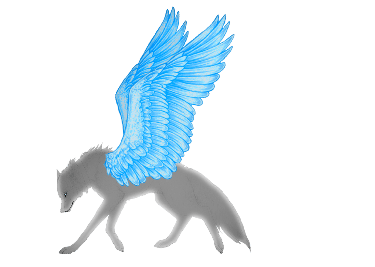 Pterolykus winged wolf clipart picture