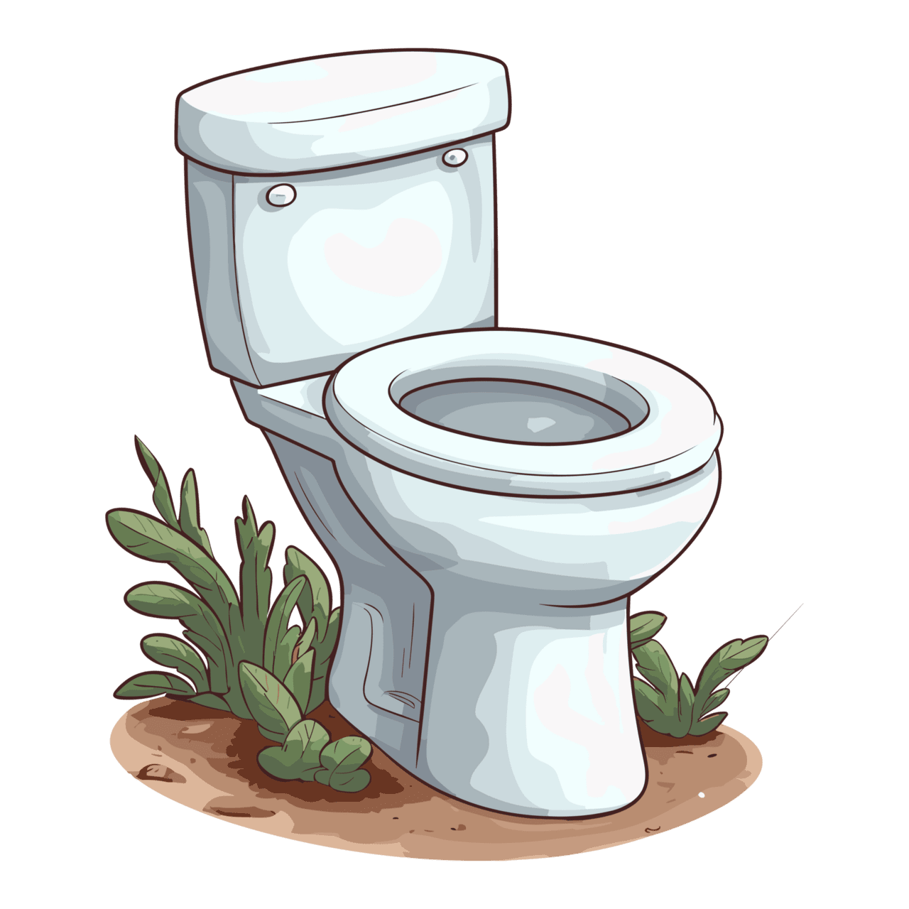 White toilet bowl with open lid clipart logo