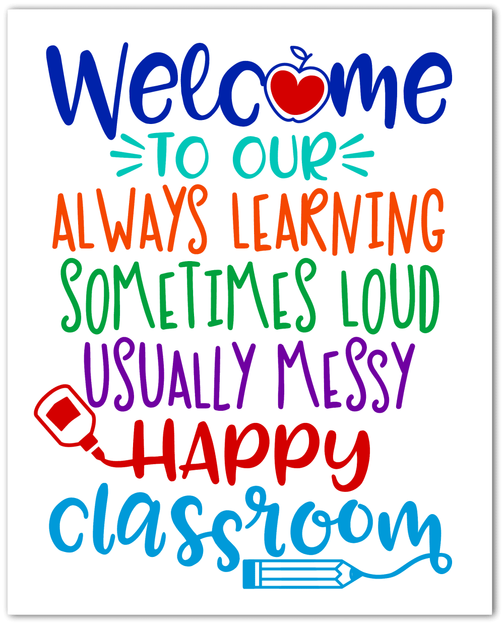 Welcome wel to our happy classroom printable and clipart picture