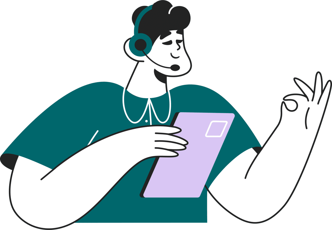 Man with headphones and tablet clipart clip art