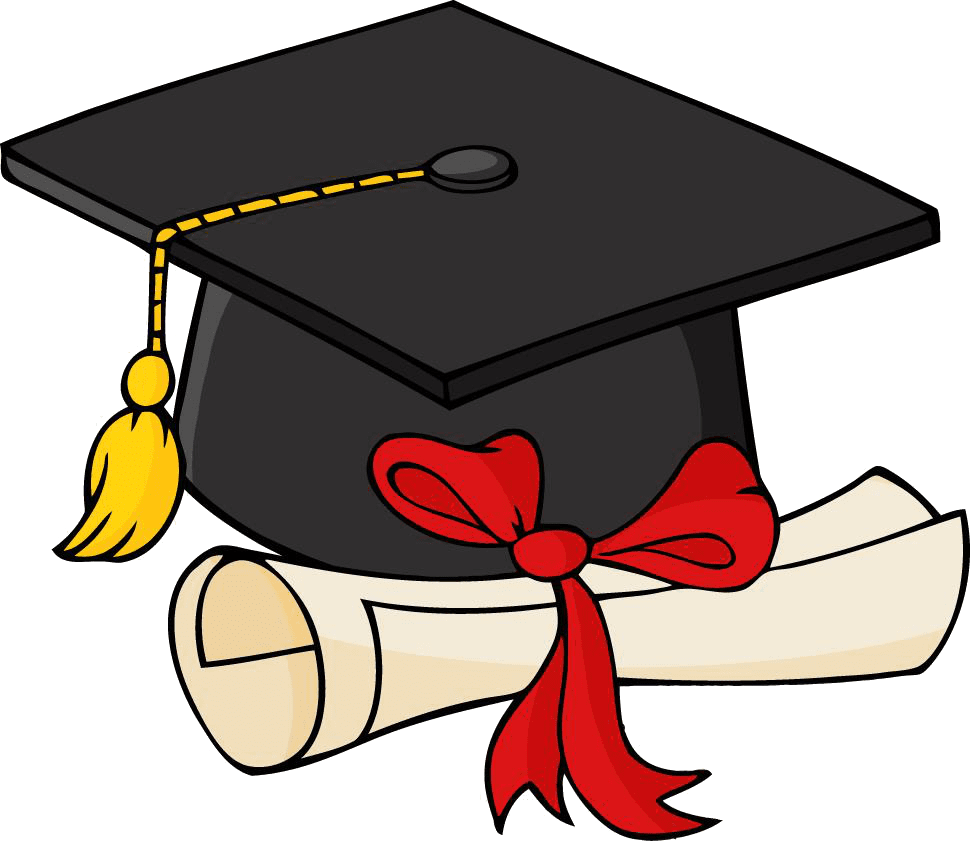 Spring education expo graduation cap and gown clipart clip art