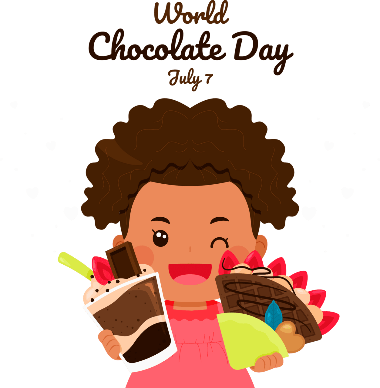 July is celebrated as world chocolate day clipart logo