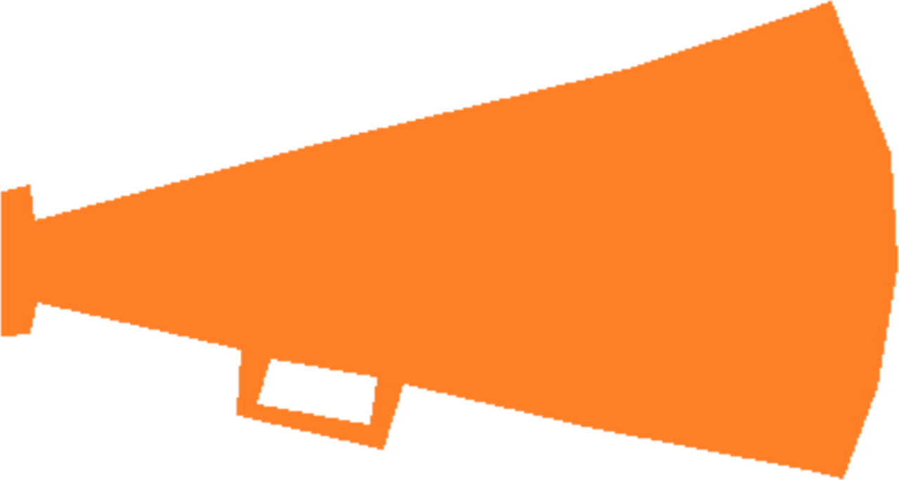 Cheerleading megaphone pom document orange clipart image with no background