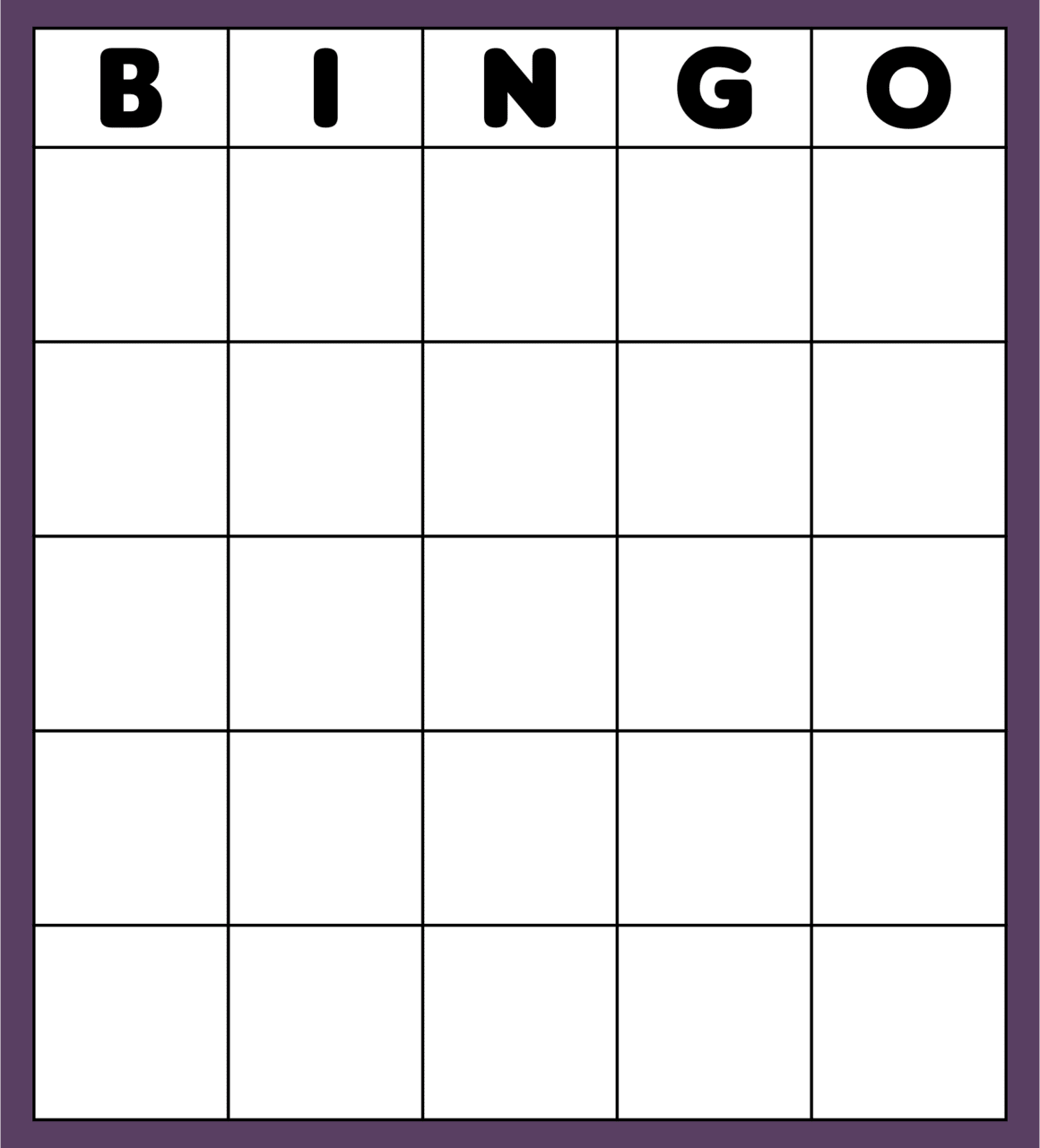 Custom bingo card template printables printablee clipart free