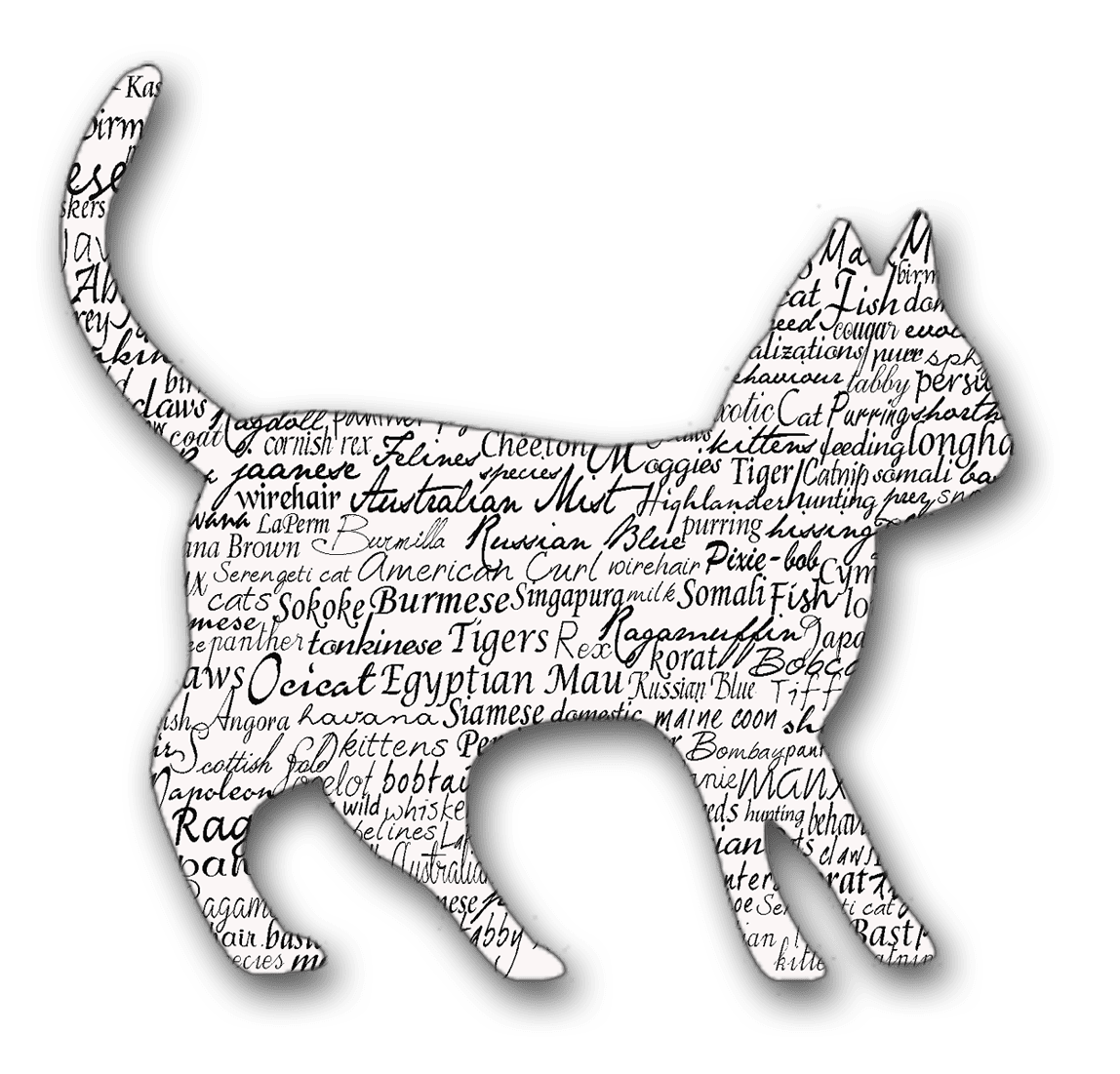 Black cat pin page clipart image 2