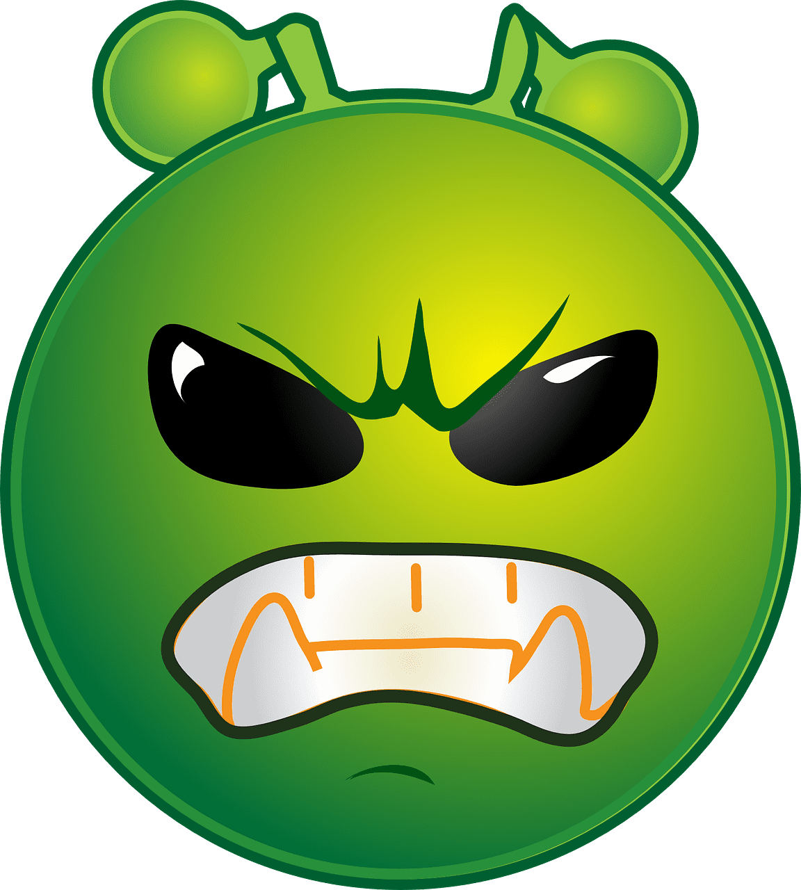 Smiley face alien furious emot vector graphic clipart