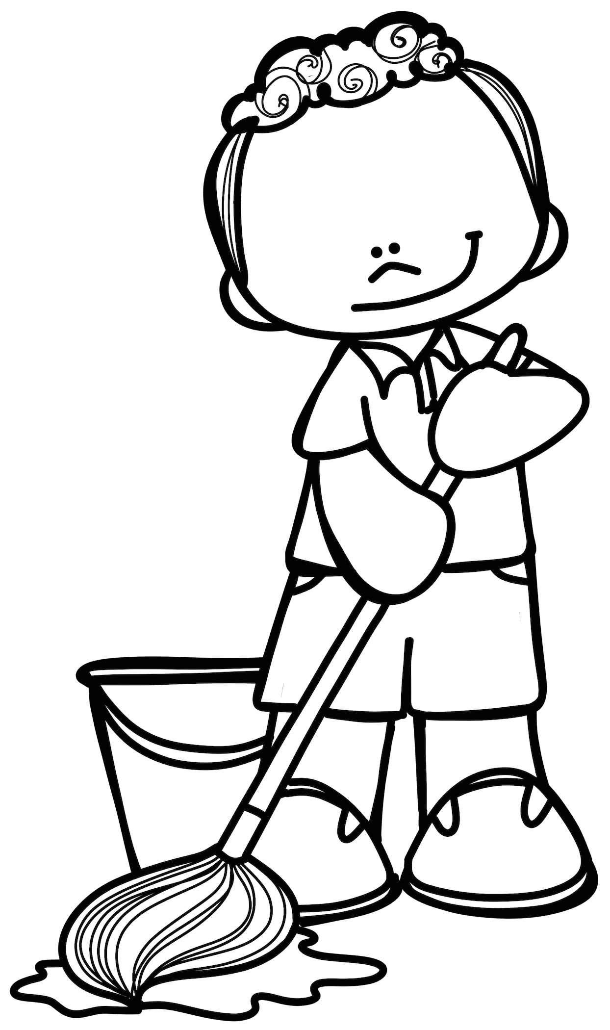 Cleaning pin page clipart transparent