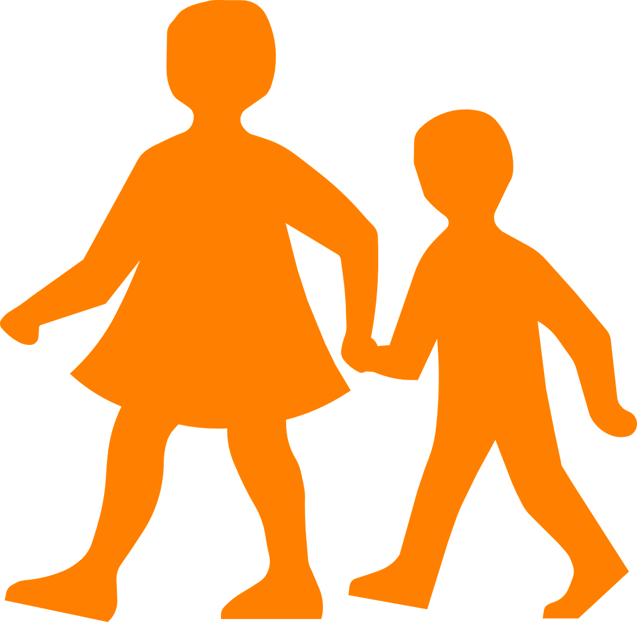 Hd friends silhouette clipart children walking image