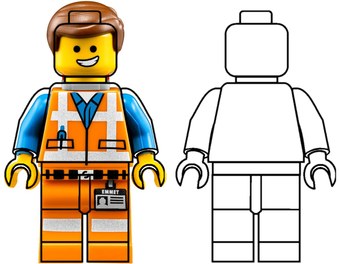 Lego emmet template clipart vector