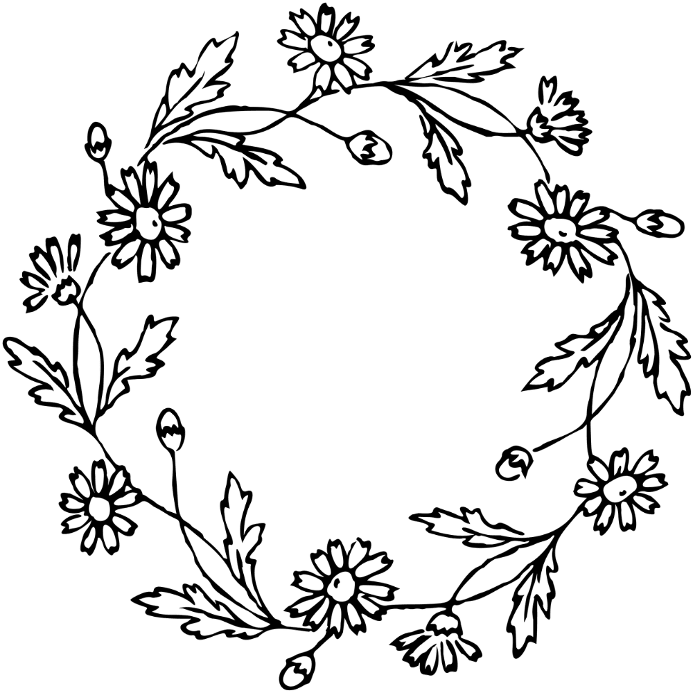 Wreath frame line art image clipart