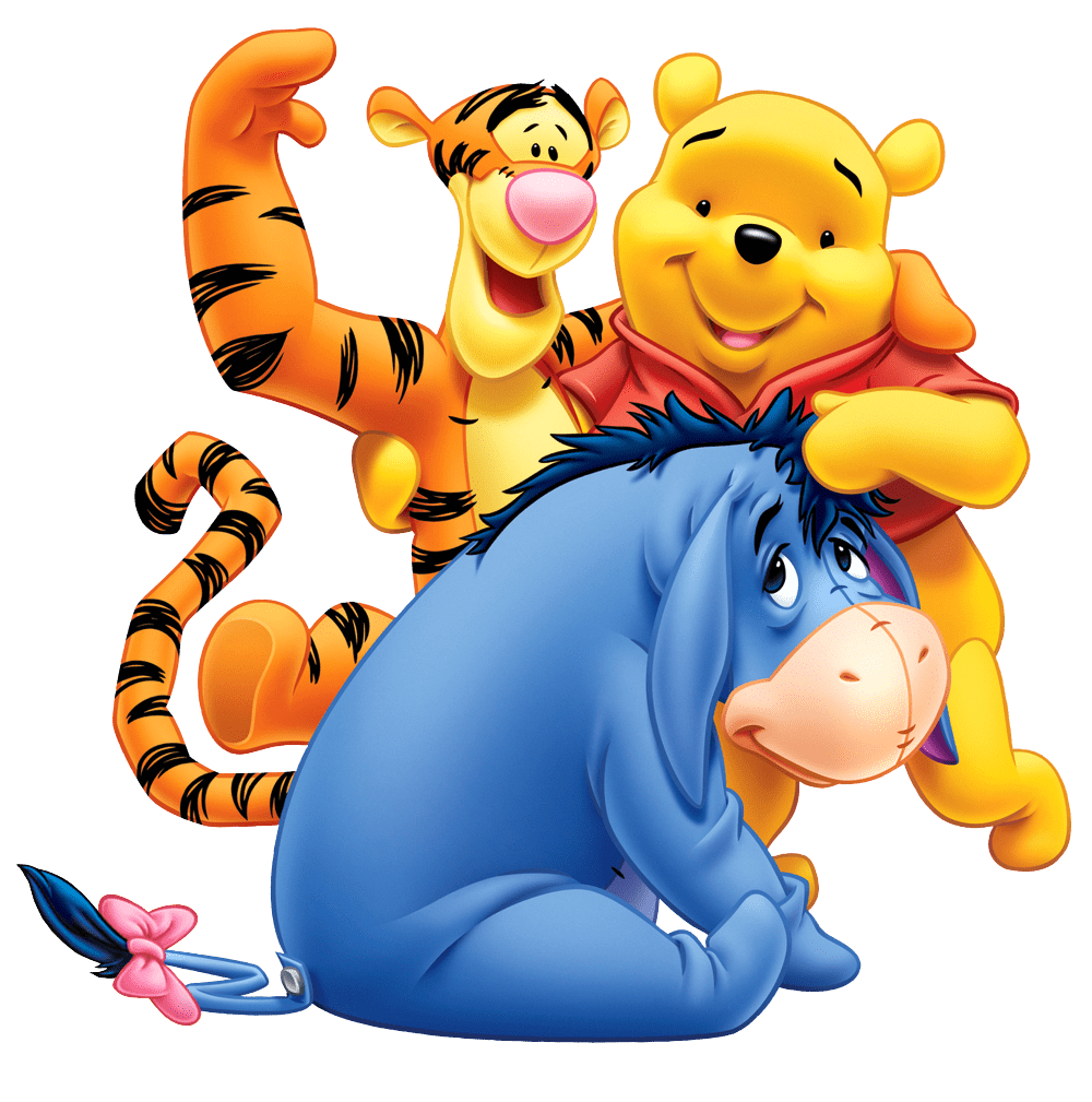 Winnie the pooh tiger and donkey friends logos clipart