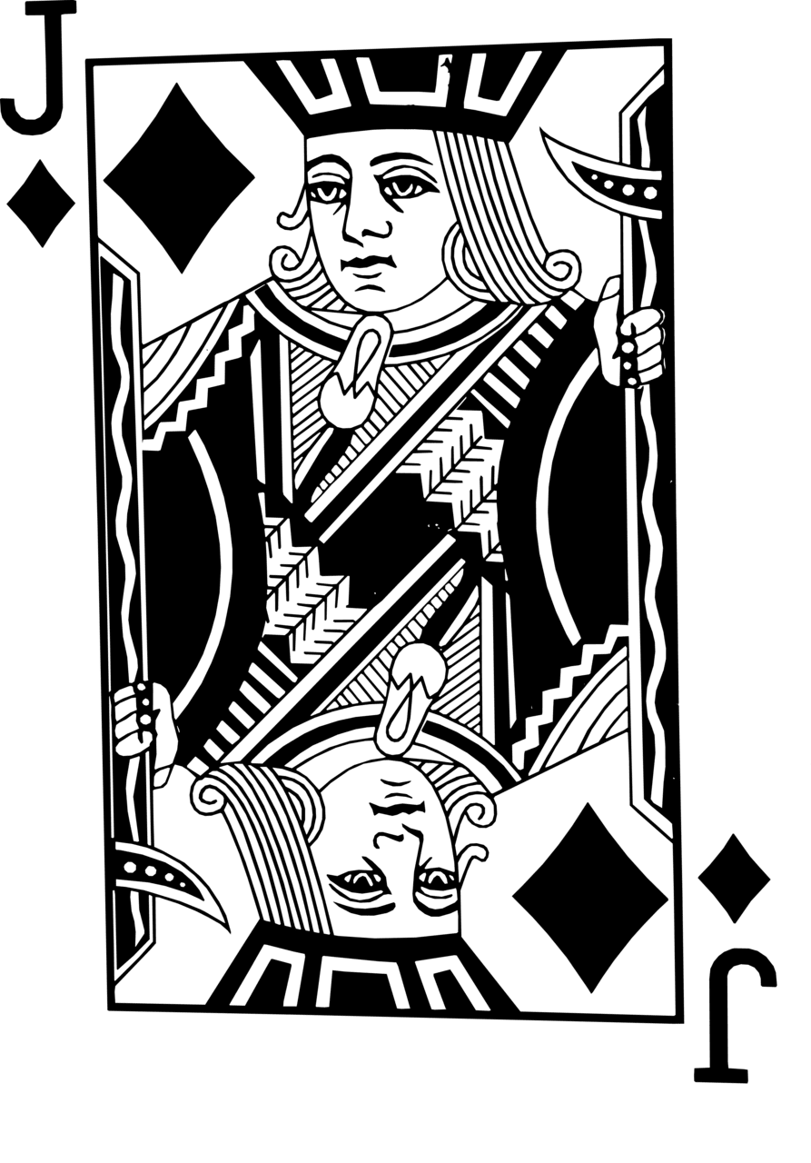 Playing cards pin page clipart image 2