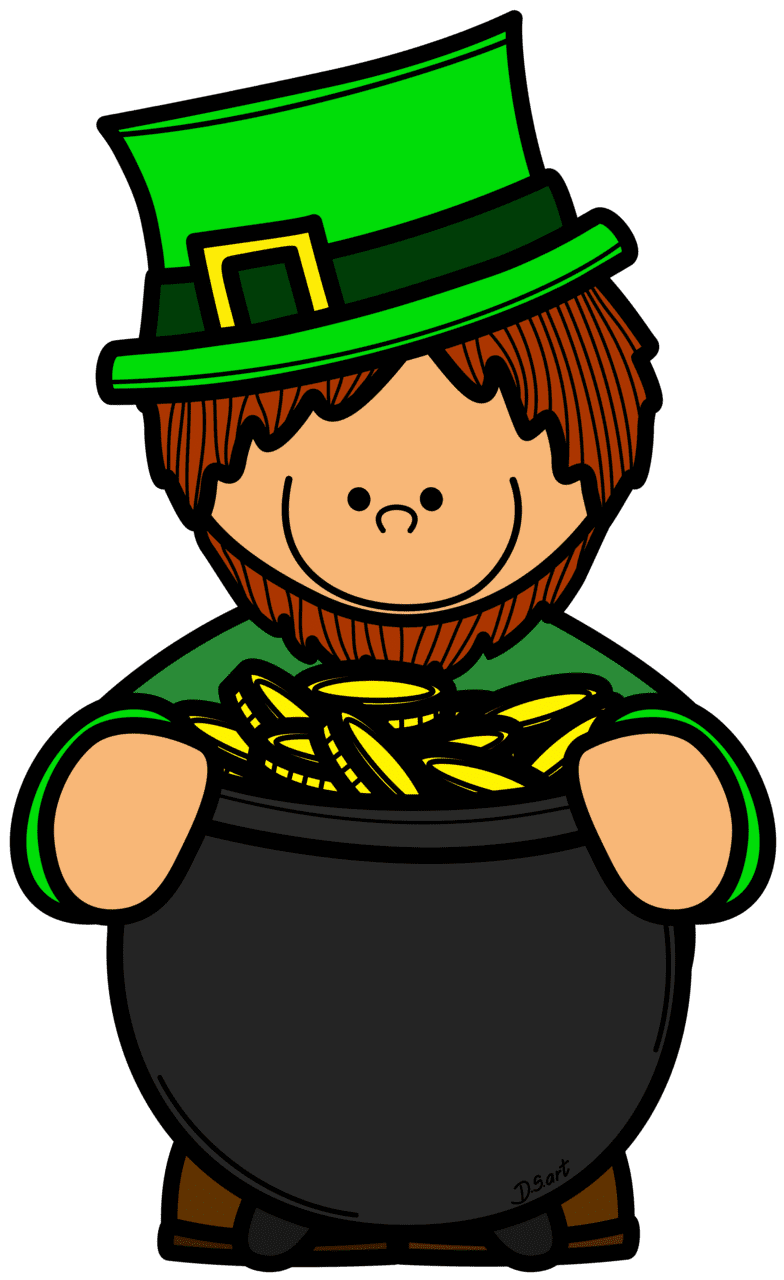 Pot of gold pin page clipart background