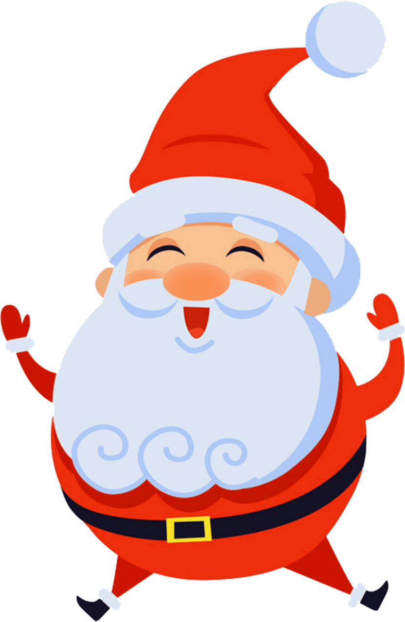 Cute christmas happy santa claus jump vector image clipart