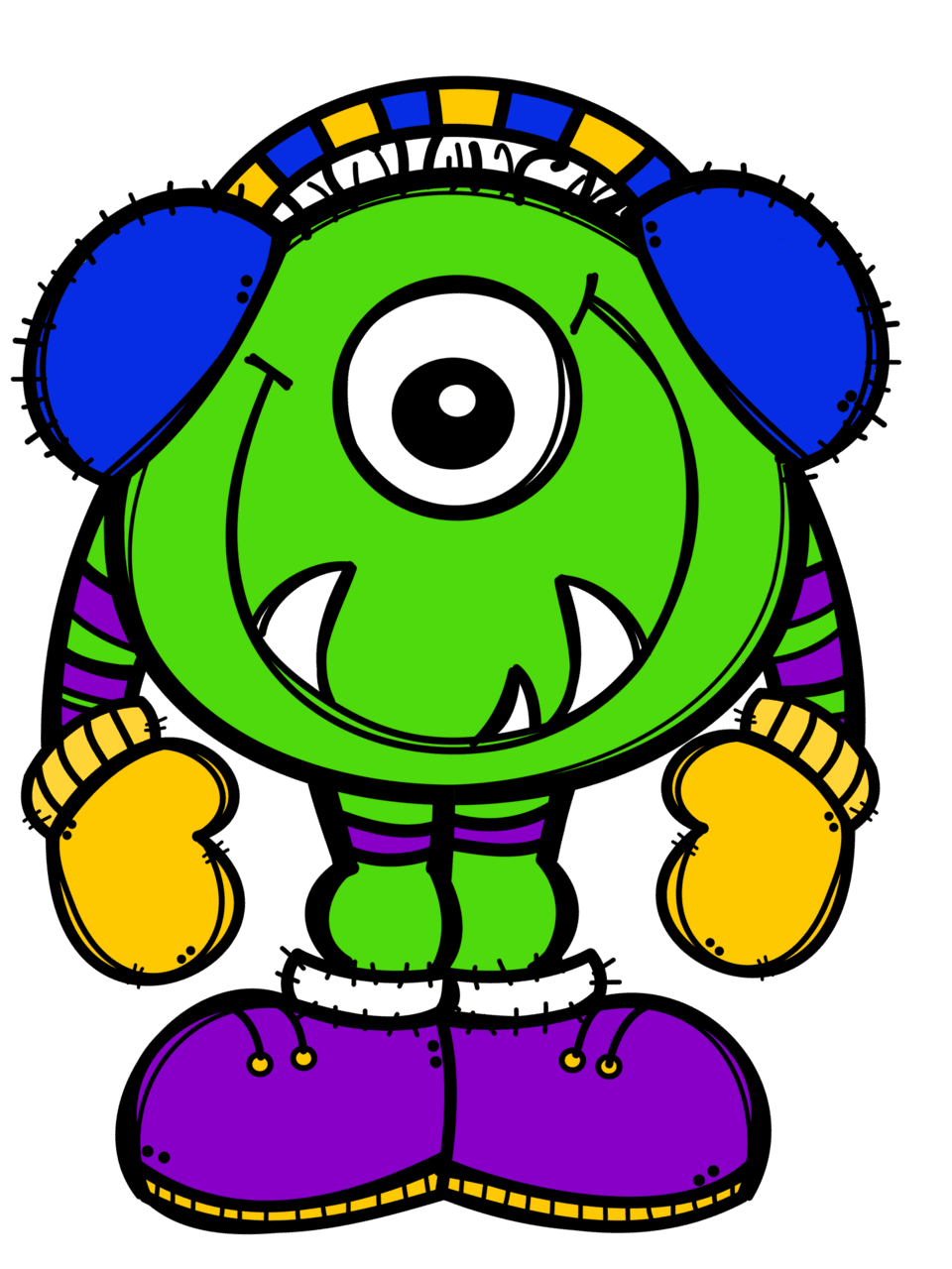 Monster pin page clipart clip art 4