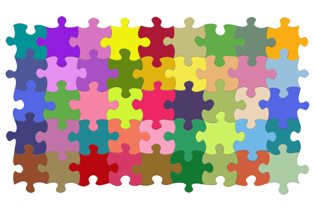 Colourful puzzle vector clipart images