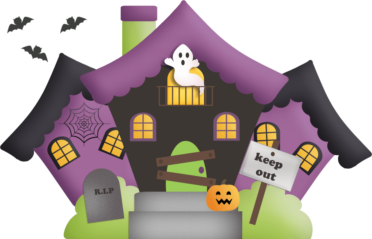 Haunted house pin page clipart picture