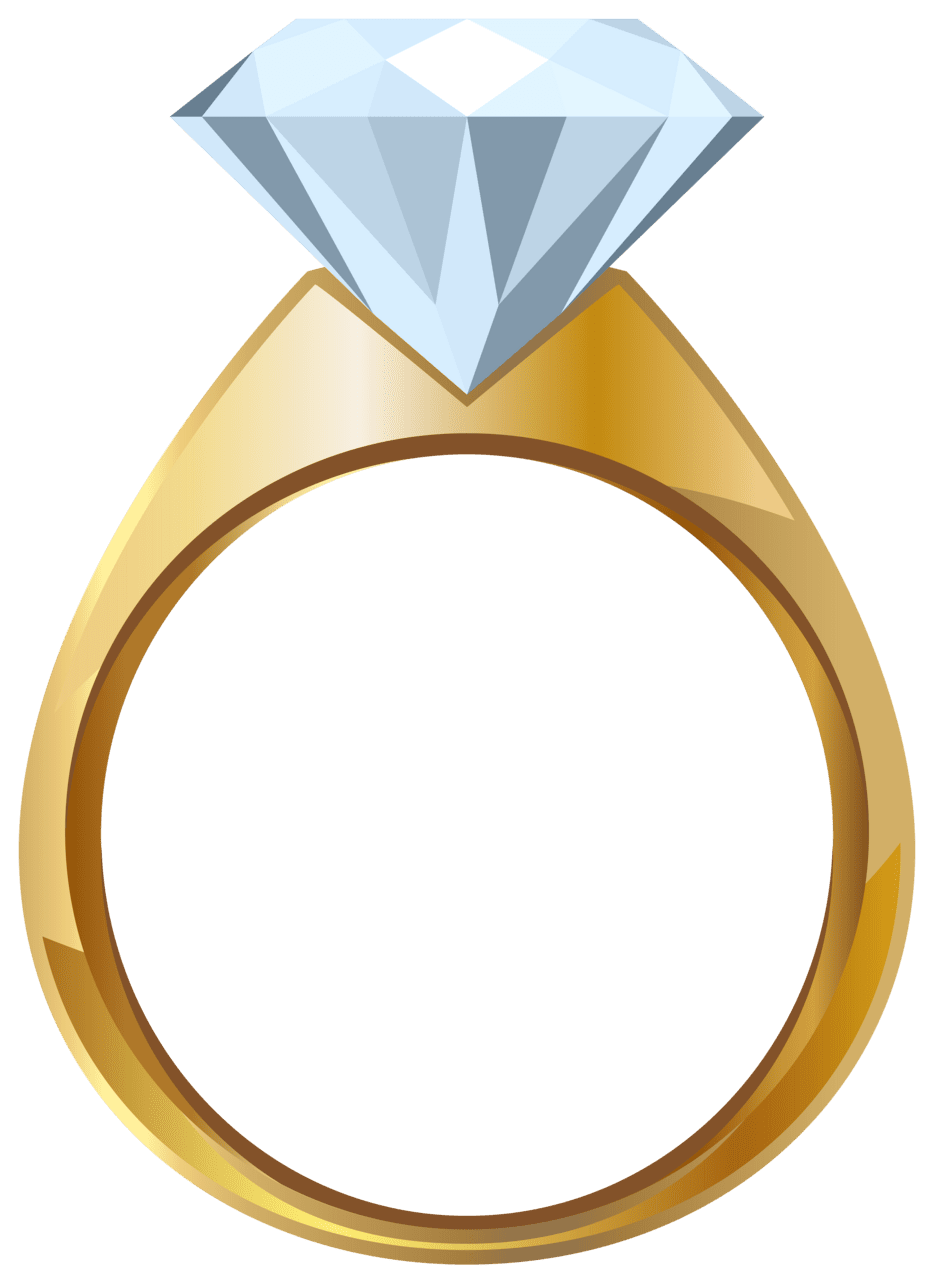 Gold engagement ring clipart image