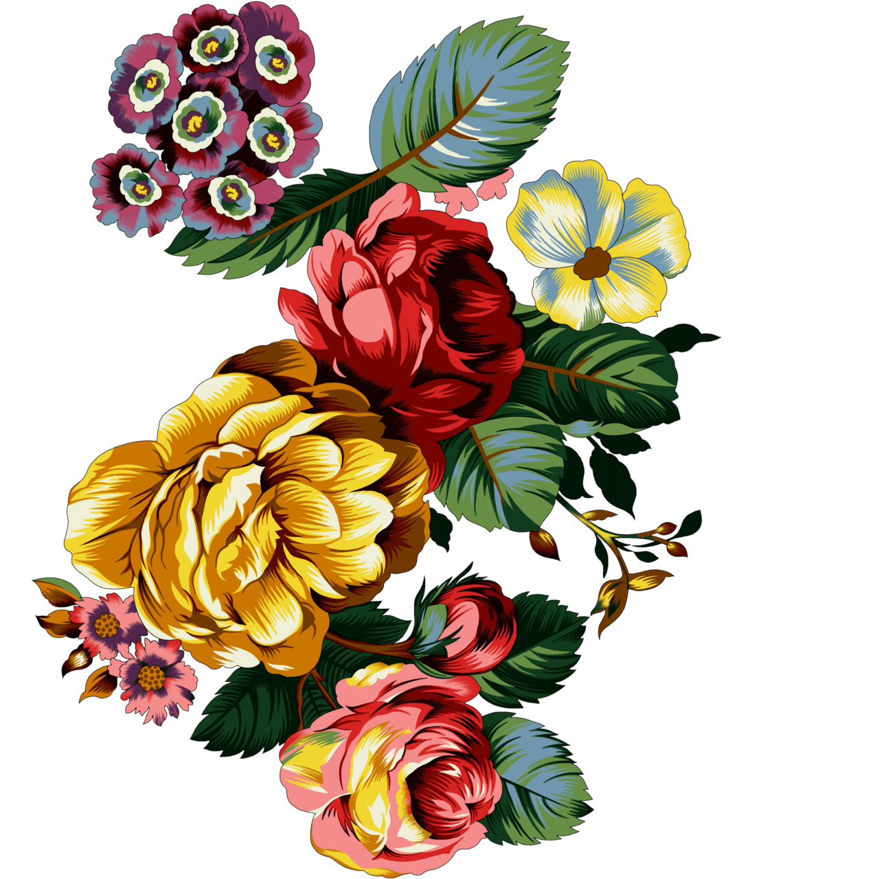 Flower bouquet pin page clipart picture 5