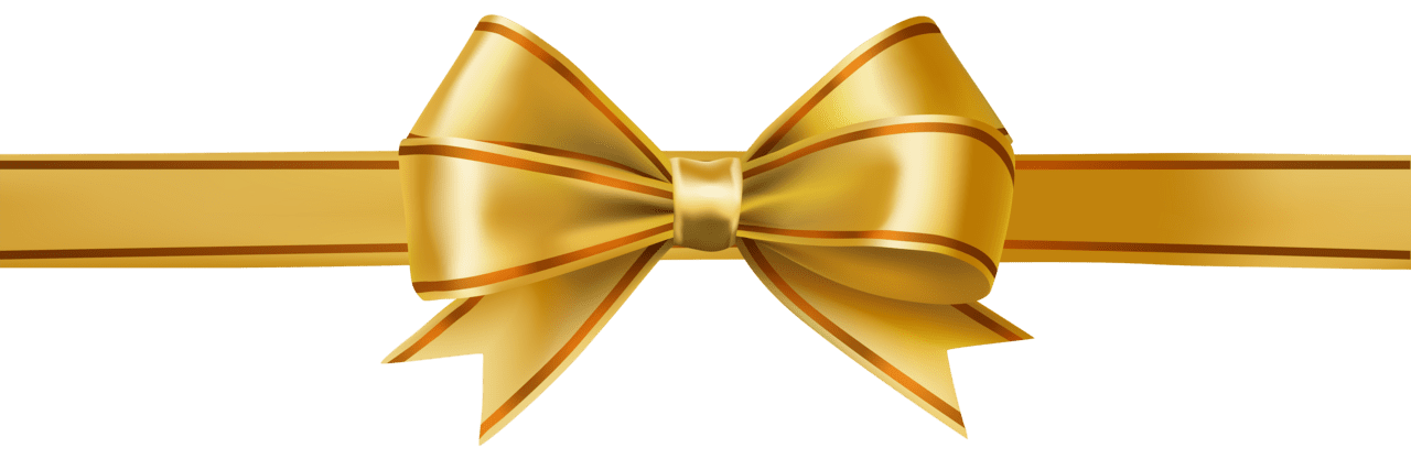 Ribbon golden bow clipart image