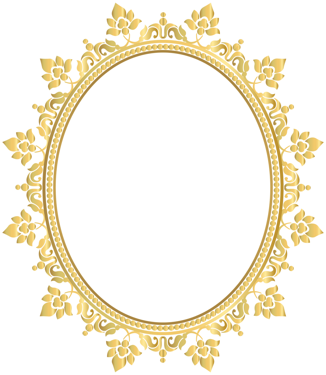 Picture frame oval decorative border clipart image