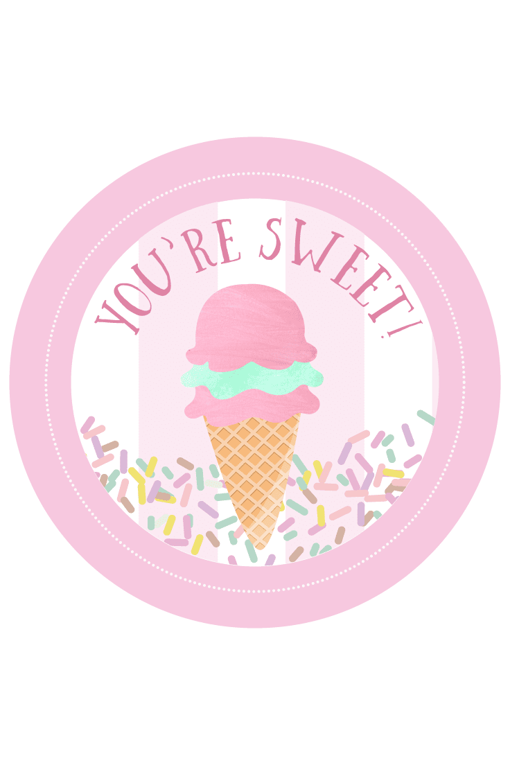 Ice cream cone party stickers clipart vector 2