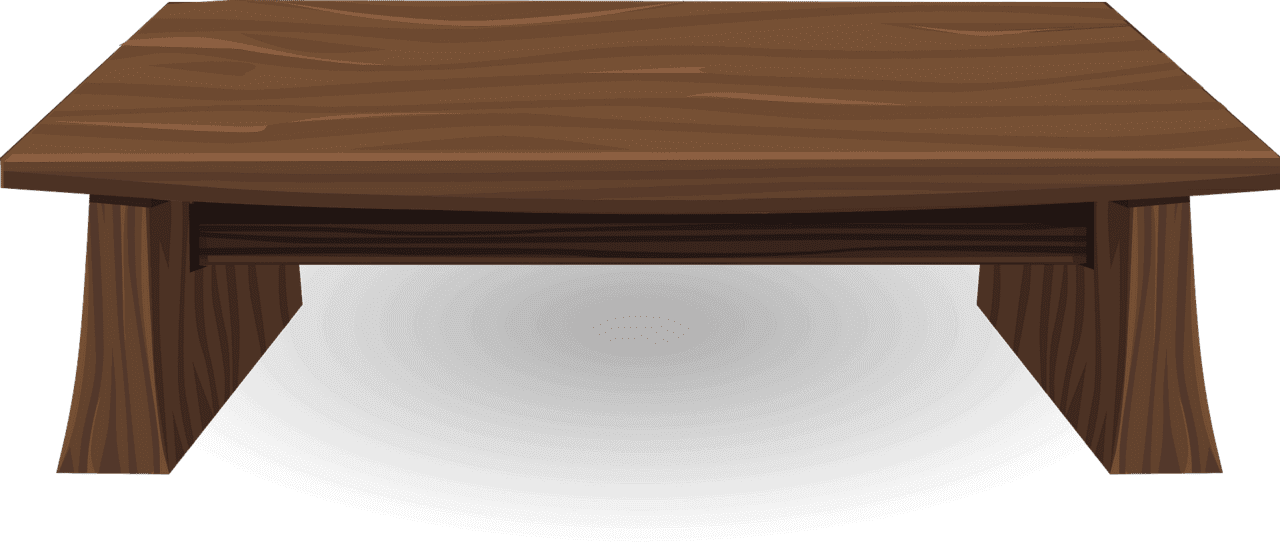 Glitch simplified wooden table vector clipart images