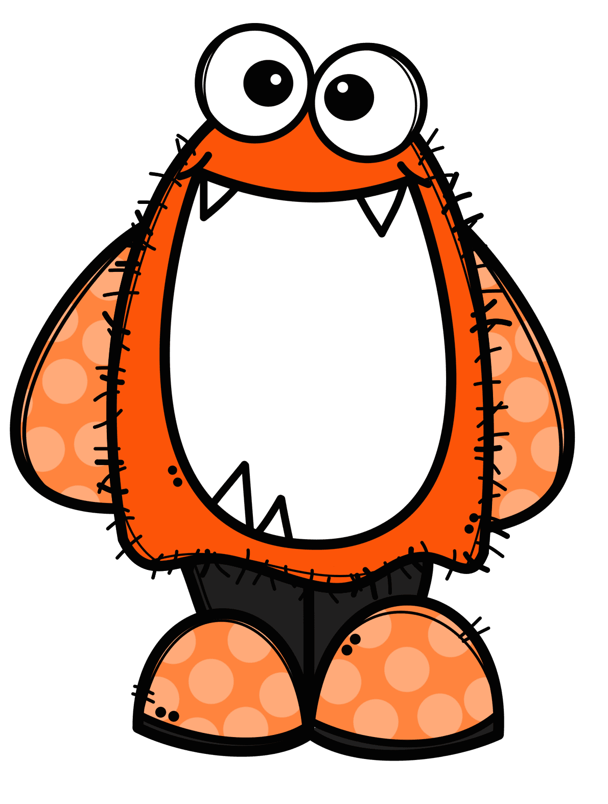 Monster pin page clipart transparent 3